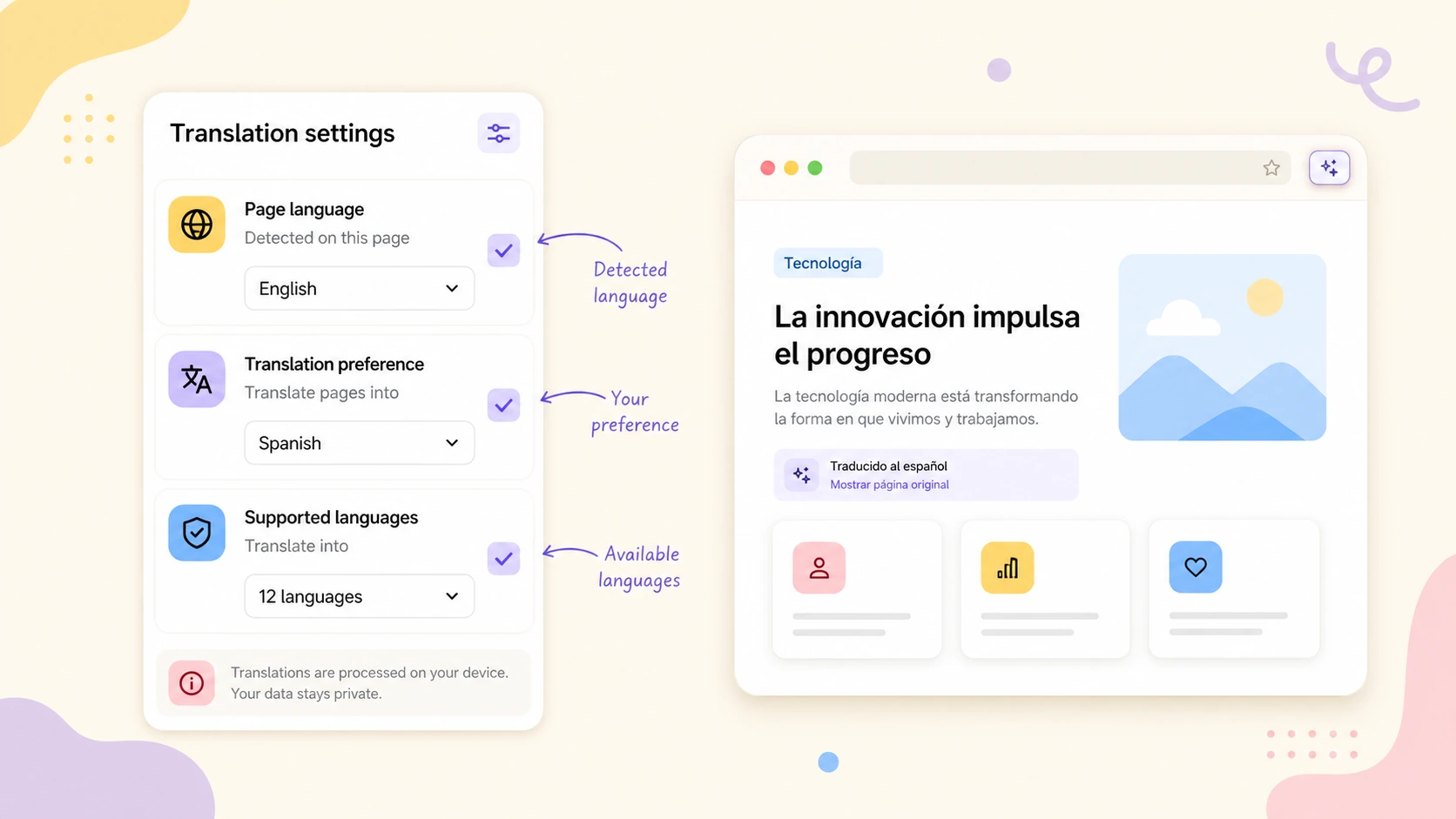 Firefox language and translation settings for webpage prompts